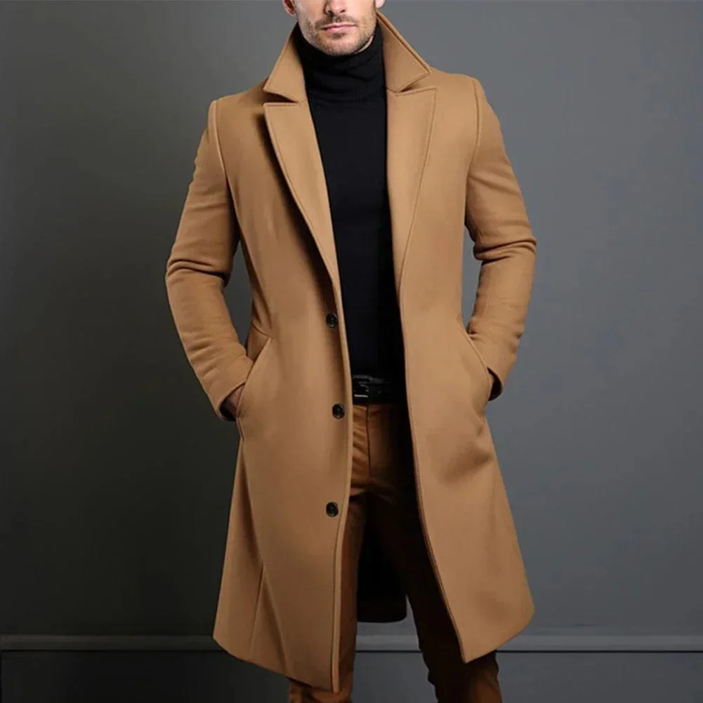 LONDON Men’s Long Wool Overcoat - Image 3