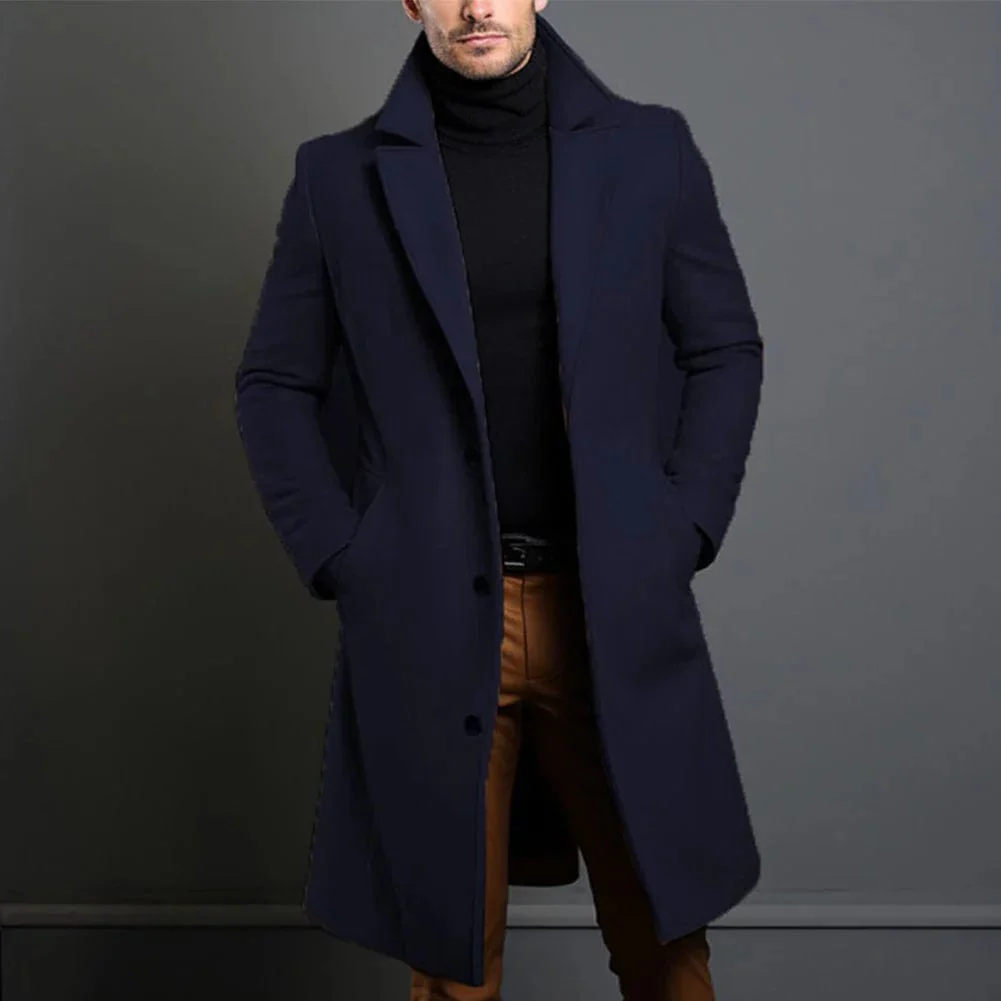 LONDON Men’s Long Wool Overcoat - Image 4