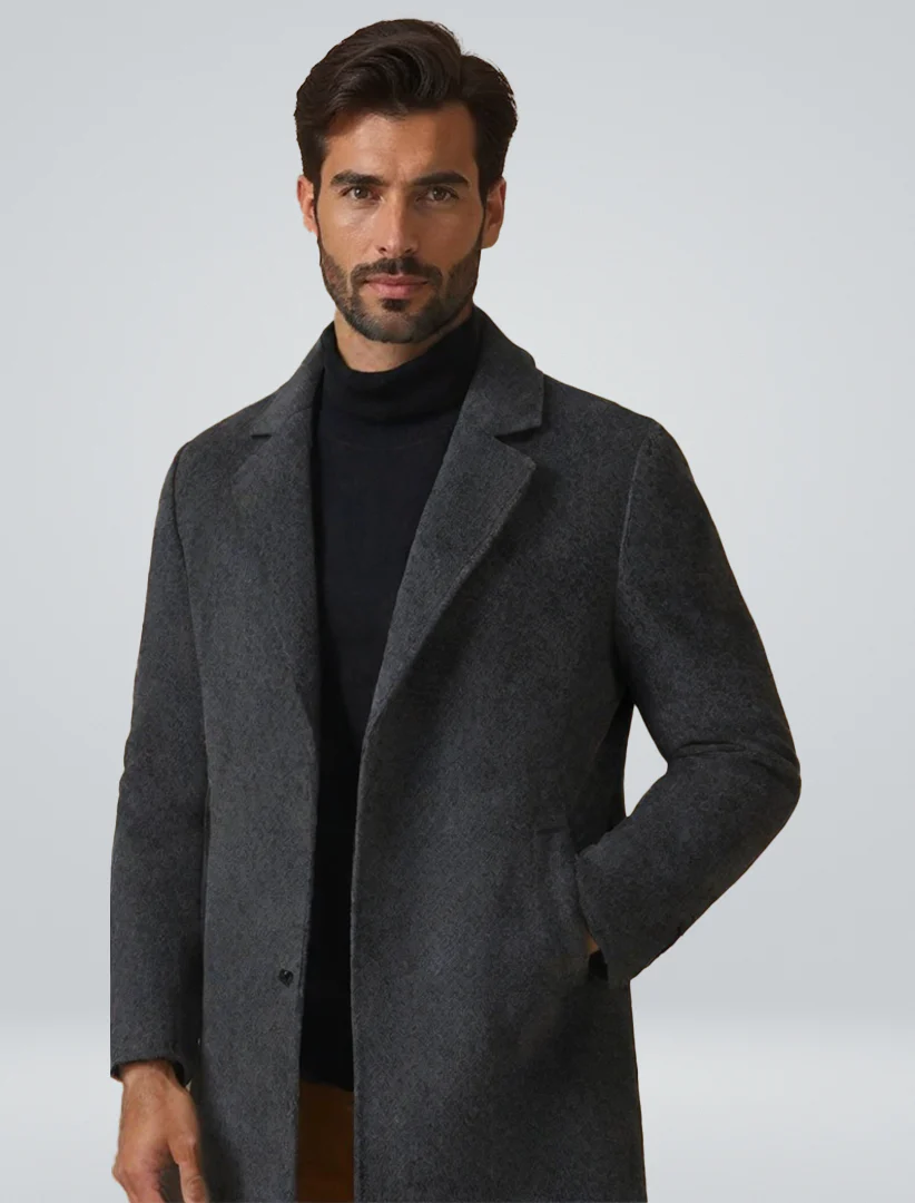 LONDON Men’s Long Wool Overcoat - Image 6